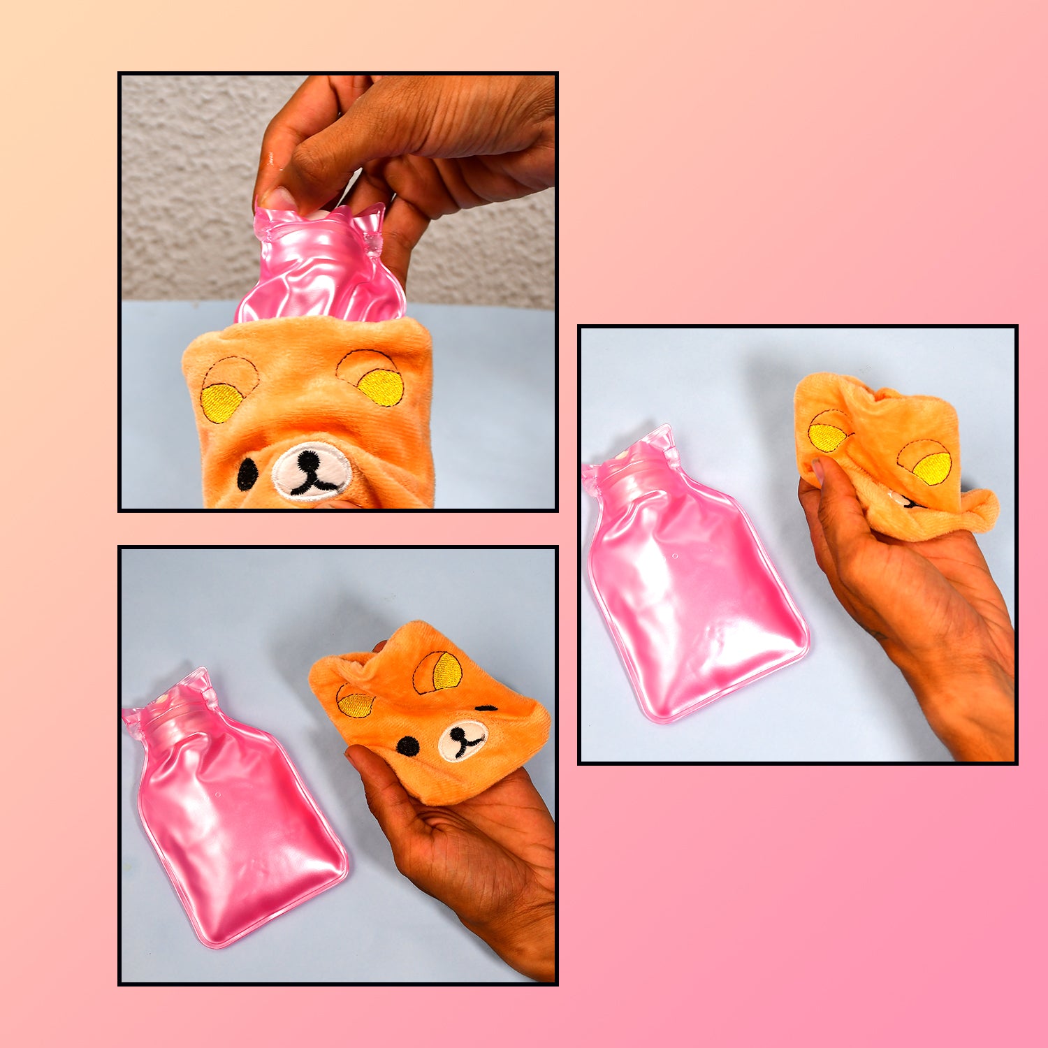 6503 Orange Panda Small Hot Water Bag With Cover For Pain Relief Neck Shoulder Pain And Hand Feet Warmer Menstrual Cramps. 6503 Orange Panda Small Hot Water Bag With Cover For Pain Relief Neck Shoulder Pain And Hand Feet Warmer Menstrual Cramps.